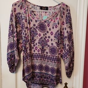 NWT Renee C. Mati Billow sleeve top